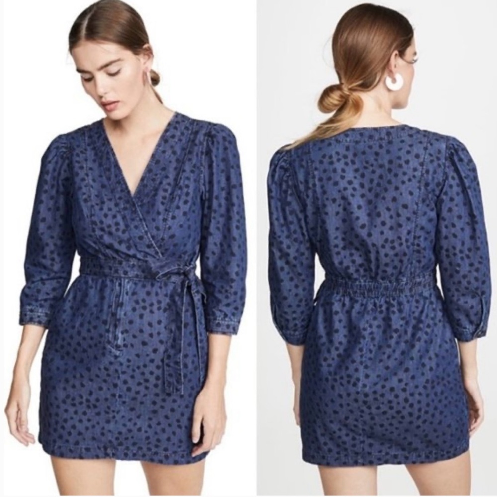 Rebecca Taylor La Vie Faune‎ Denim Faux Wrap Dress